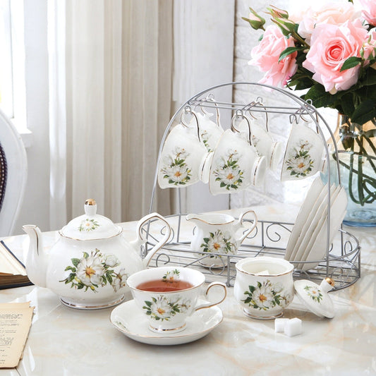 Porcelain Coffee Tea Set Vintage 15-Piece Jingdezhen