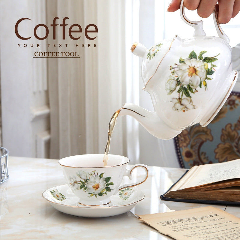 Porcelain Coffee Tea Set Vintage 15-Piece Jingdezhen