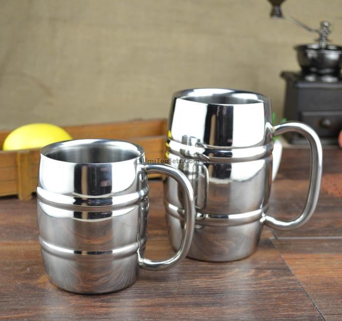 Double Wall Stainless Steel Cup 300ml 430ml Tea Coffee Beer