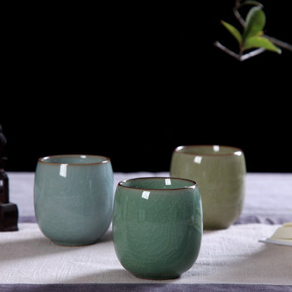 Celadon Porcelain Tea Cups Set of 2 | Classic Green Glaze