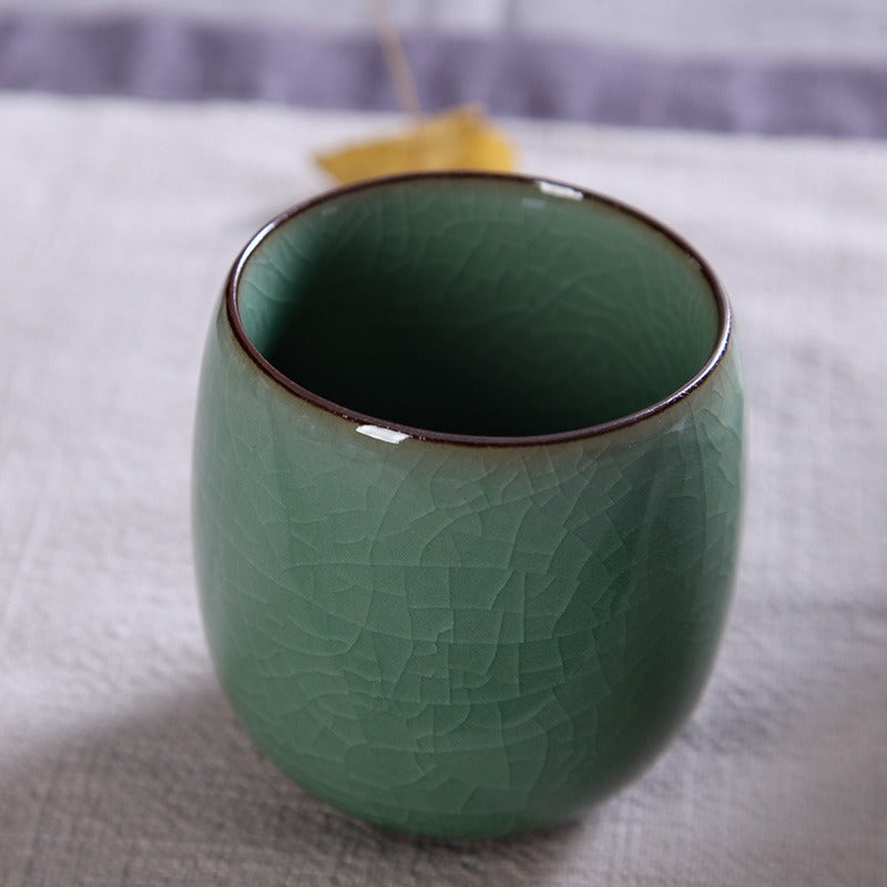 Celadon Porcelain Tea Cups Set of 2 | Classic Green Glaze