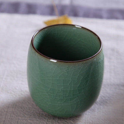 Celadon Porcelain Tea Cups Set of 2 | Classic Green Glaze