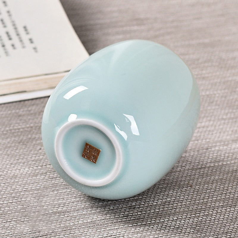 Celadon Porcelain Tea Cups Set of 2 | Classic Green Glaze