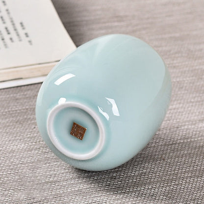 Celadon Porcelain Tea Cups Set of 2 | Classic Green Glaze