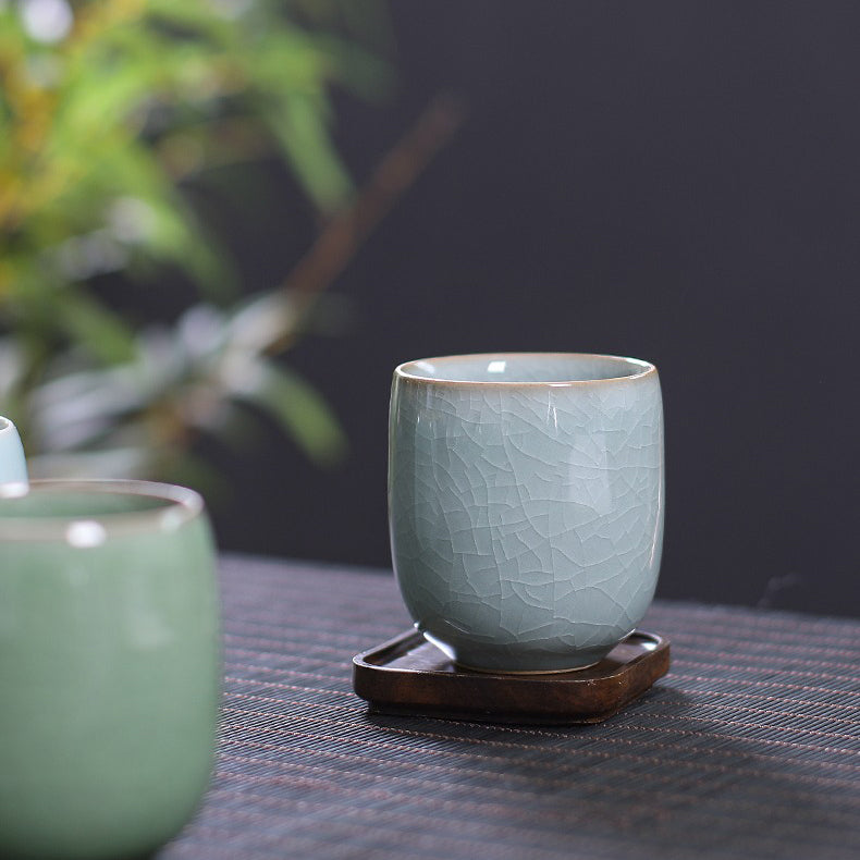 Celadon Porcelain Tea Cups Set of 2 | Classic Green Glaze