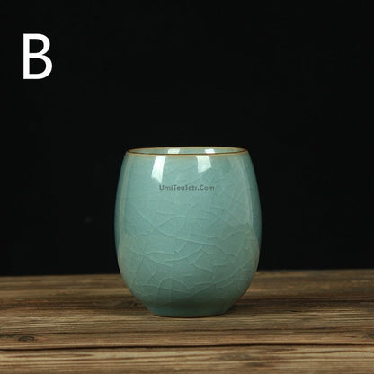 Celadon Porcelain Tea Cups Set of 2 | Classic Green Glaze