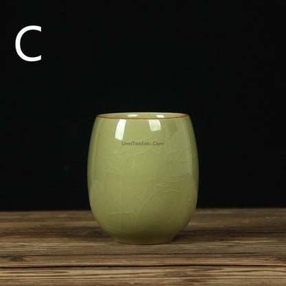 Celadon Porcelain Tea Cups Set of 2 | Classic Green Glaze