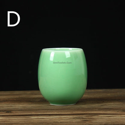 Celadon Porcelain Tea Cups Set of 2 | Classic Green Glaze