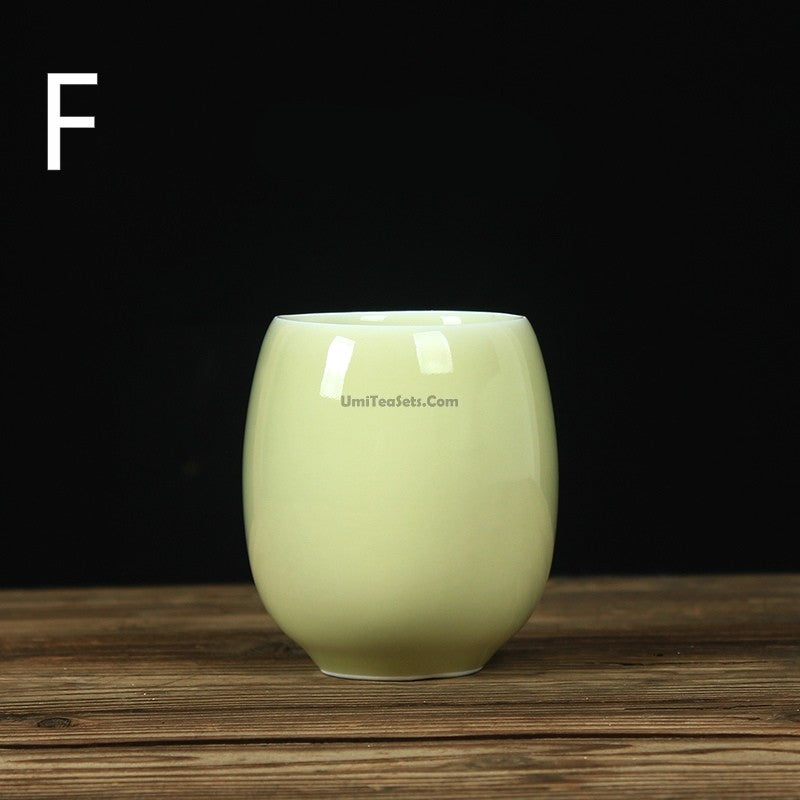 Celadon Porcelain Tea Cups Set of 2 | Classic Green Glaze