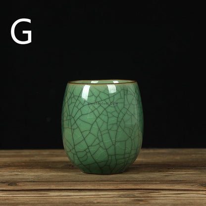 Celadon Porcelain Tea Cups Set of 2 | Classic Green Glaze