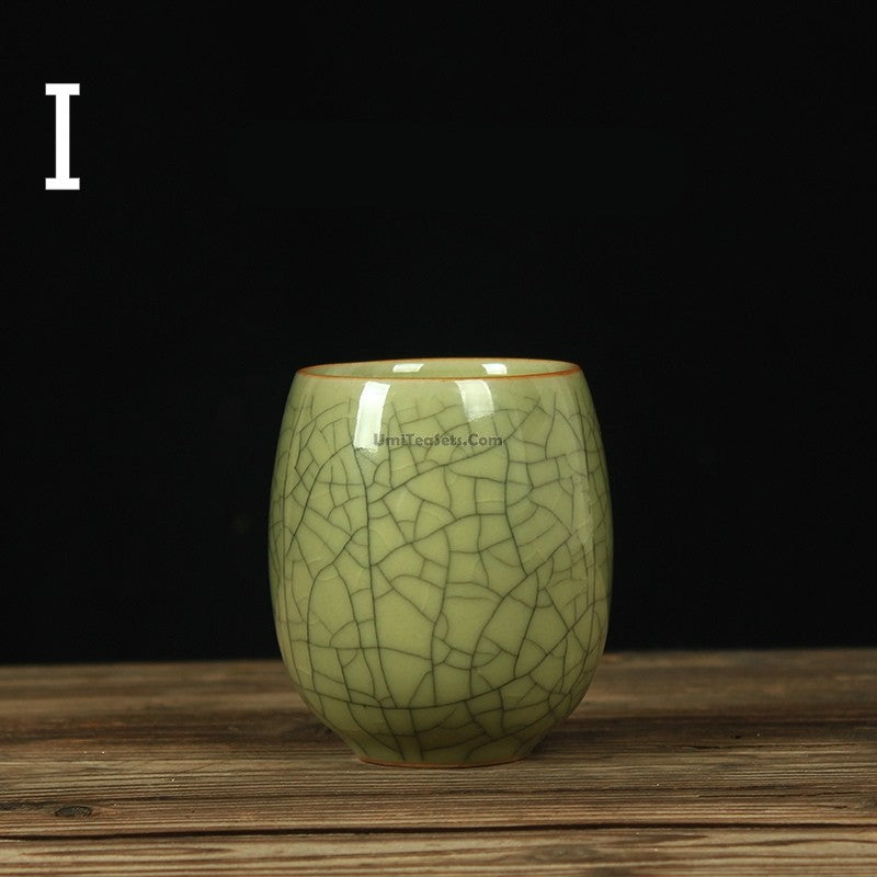 Celadon Porcelain Tea Cups Set of 2 | Classic Green Glaze