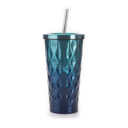 Insulated Tumbler with Straw Stainless Steel 475ml