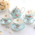 Bone China Tea Set 15-Piece Vintage Afternoon Tea – 6 Cups