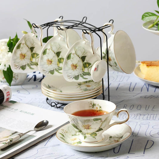 Porcelain Coffee Tea Set Vintage 15-Piece Jingdezhen