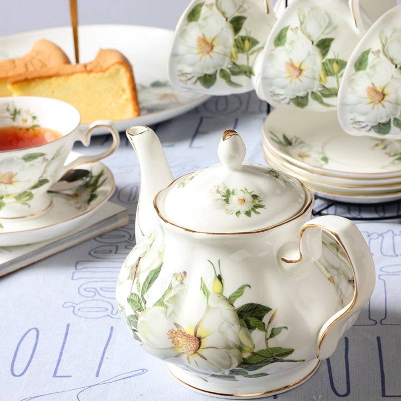 Porcelain Coffee Tea Set Vintage 15-Piece Jingdezhen