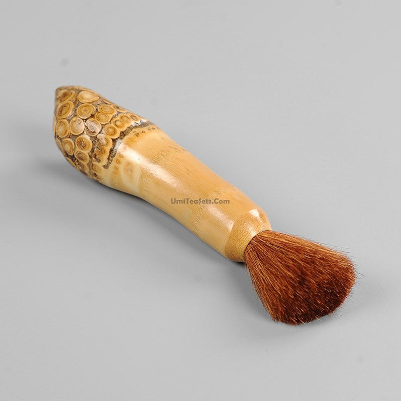 Teapot Brush Bamboo Root Handle | Horse Mane Bristles
