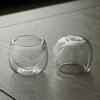 Gongfu Tea Cup Set 6pcs Double Wall Glass 50ml Borosilicate