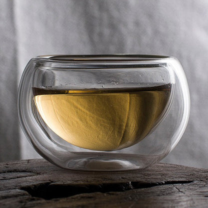 Gongfu Tea Cup Set 6pcs Double Wall Glass 50ml Borosilicate