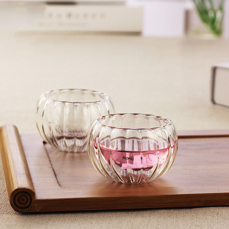 Gongfu Tea Cup Set 6pcs Double Wall Glass 50ml Borosilicate
