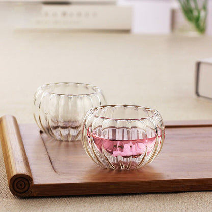 Gongfu Tea Cup Set 6pcs Double Wall Glass 50ml Borosilicate