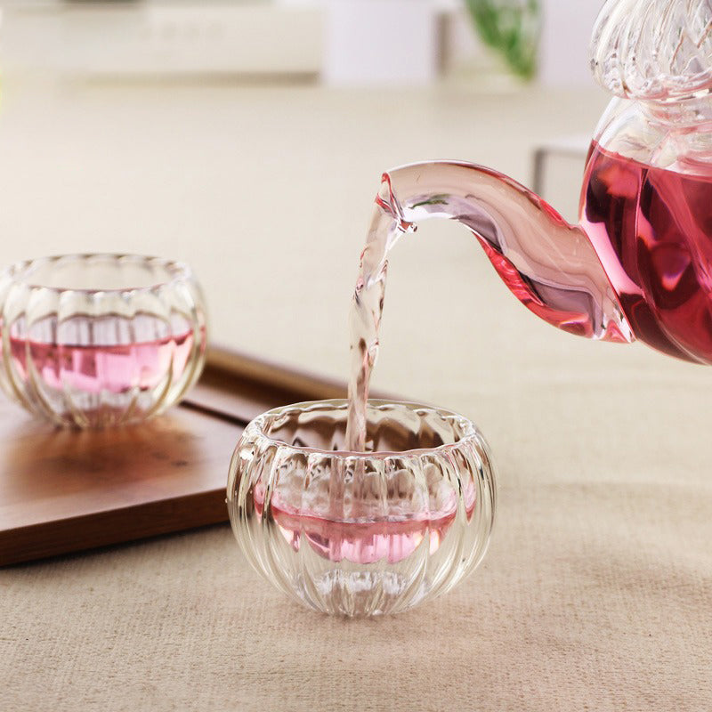 Gongfu Tea Cup Set 6pcs Double Wall Glass 50ml Borosilicate