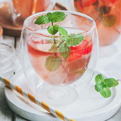 Double Wall Glass Tea Cup Borosilicate 250ml Clear
