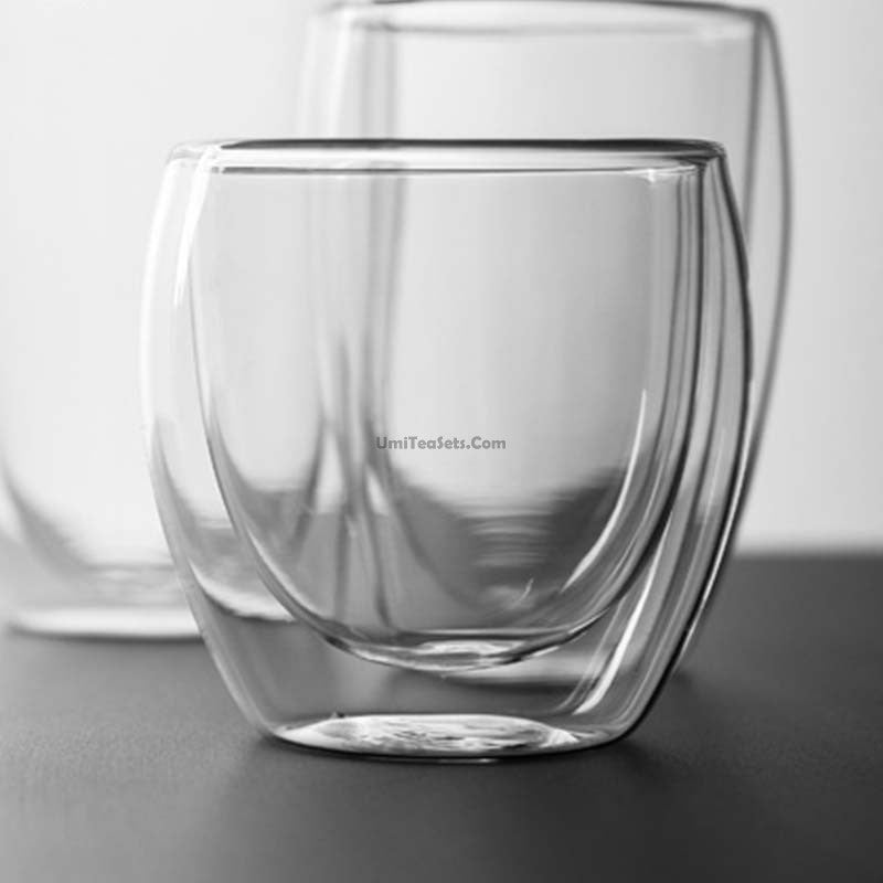 Double Wall Glass Tea Cup Borosilicate 250ml Clear
