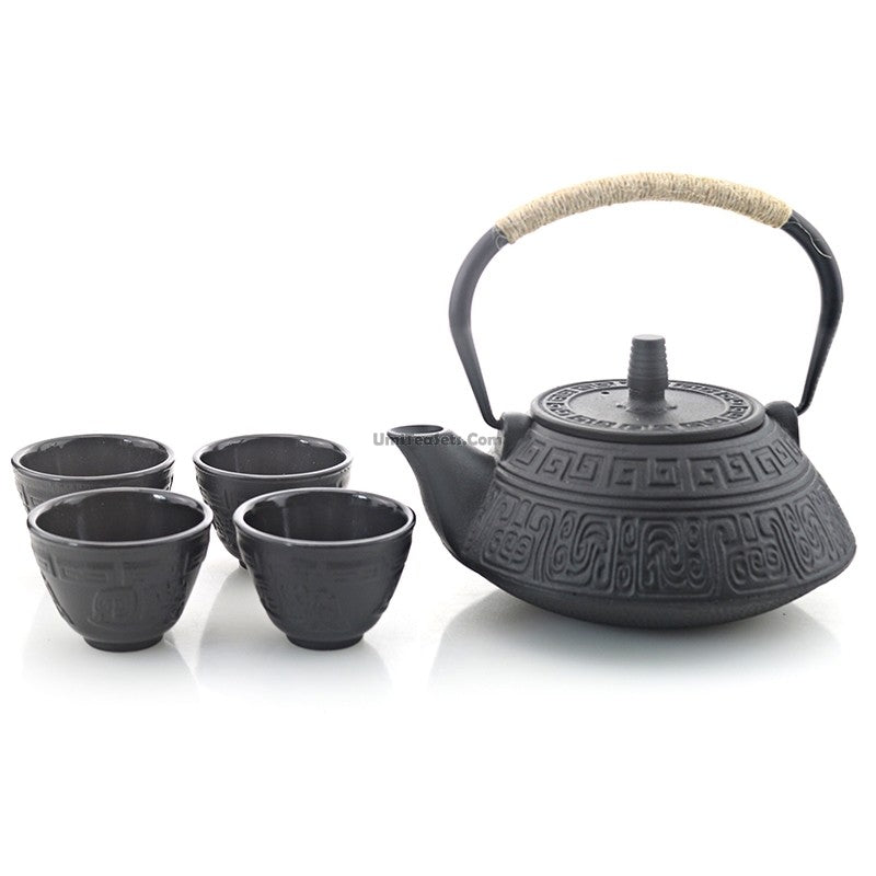 Cast Iron Tea Set Japanese Tetsubin 800ml Teapot & 4 Cups