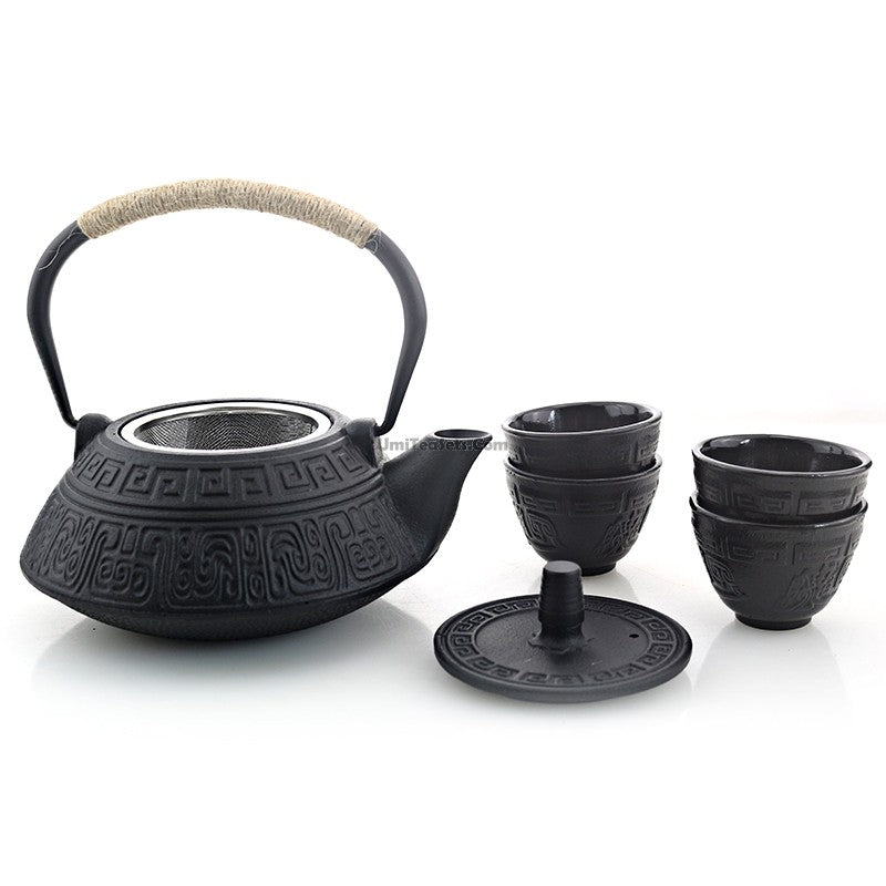 Cast Iron Tea Set Japanese Tetsubin 800ml Teapot & 4 Cups