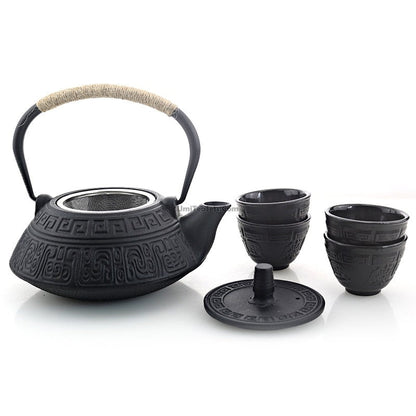 Cast Iron Tea Set Japanese Tetsubin 800ml Teapot & 4 Cups
