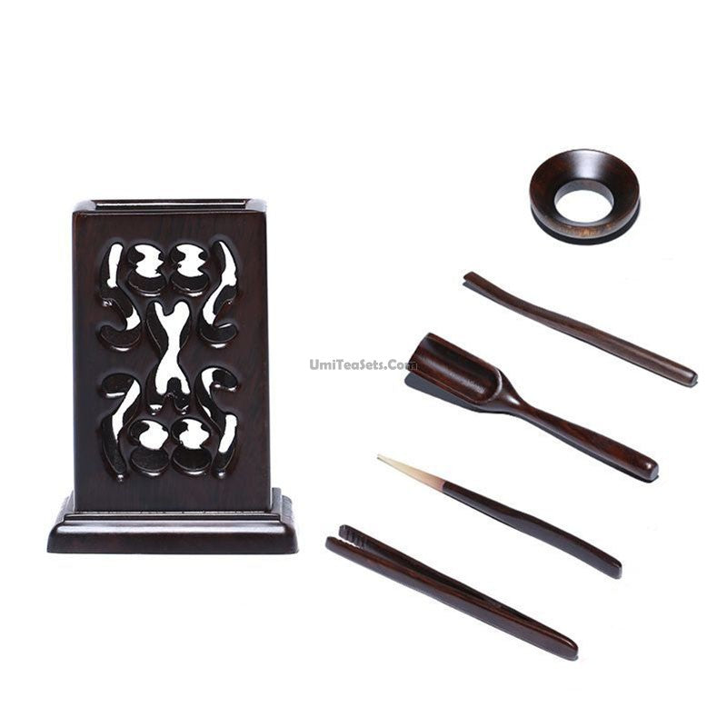 Gongfu Tea Utensil Set Six Gentlemen Black Hollow