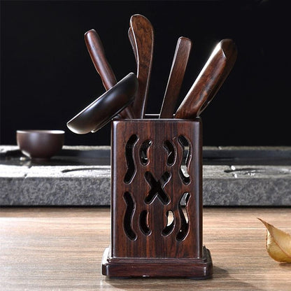 Gongfu Tea Utensil Set Six Gentlemen Black Hollow