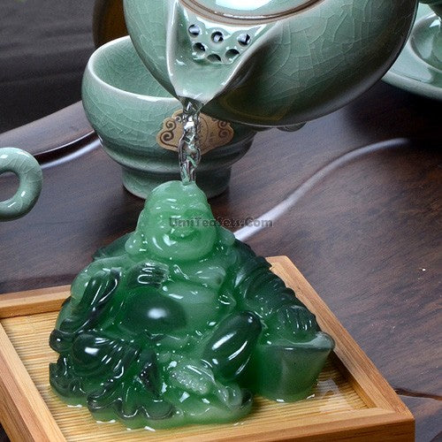 Chinese Tea Pet Buddhist Figurine Resin Tea Tray Decor