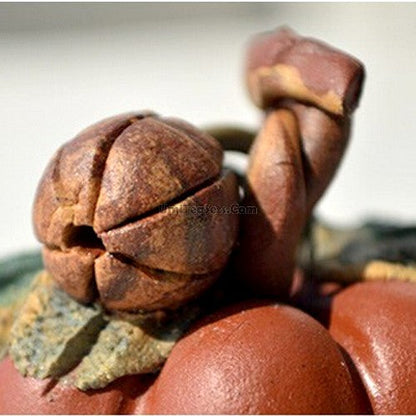 Purple Clay Tea Pet – Handcrafted Pumpkin Zisha Tea Figurine | Yixing Style Tea Tray Decor, 3 Colors