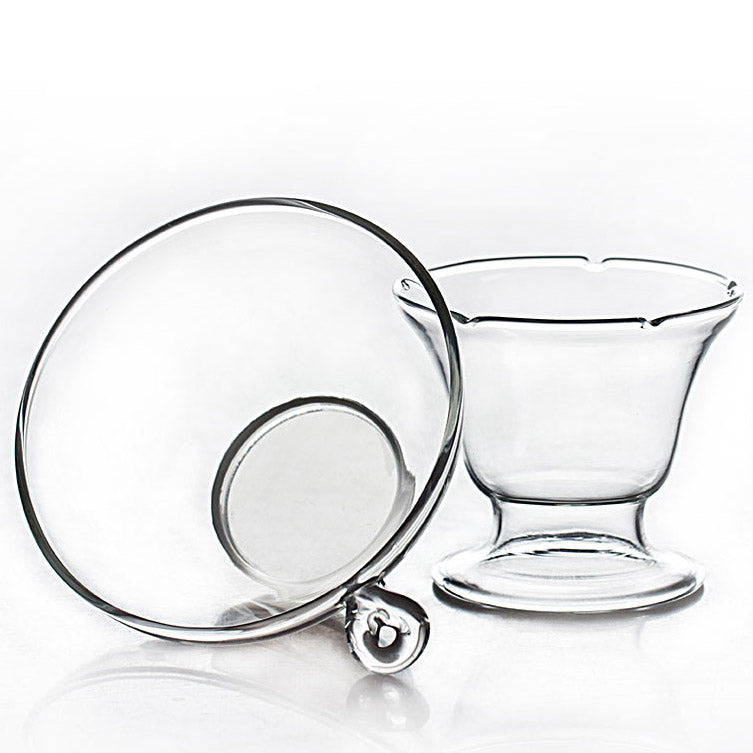 Glass Tea Strainer with Holder Loose Leaf Filter Gongfu Tea