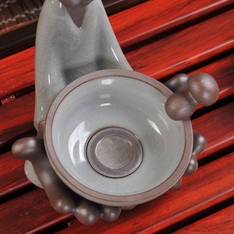 Ge Kiln Ceramic Tea Strainer with Holder 8 Styles