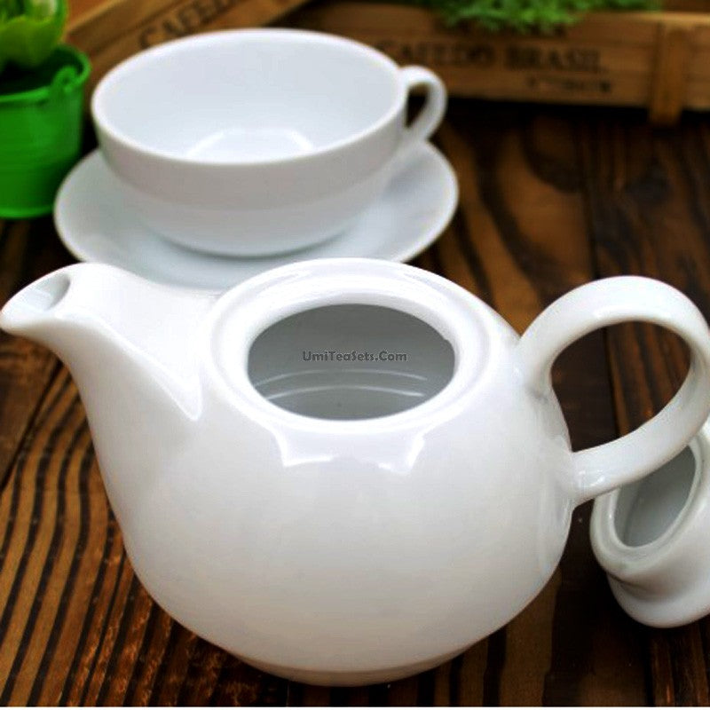 Bone China Tea For One Set Pure White 45% Bone 400ml Strainer