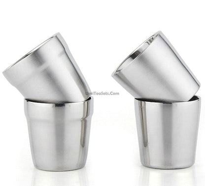 Double Wall Stainless Steel Cups Set of 4 | Insulated