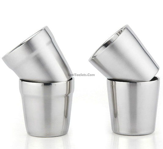 Double Wall Stainless Steel Cups Set of 4 | Insulated