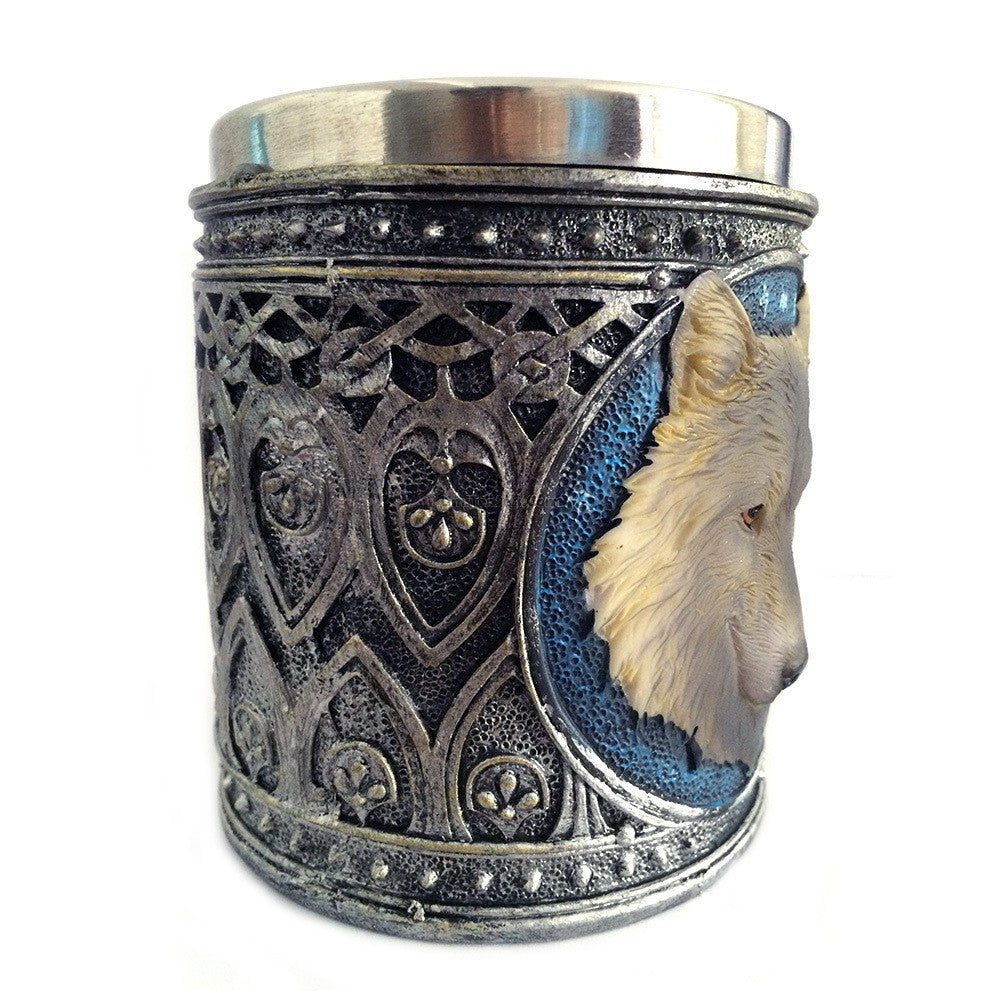 Stainless Steel Wolf Mug Double Wall | 450ml Travel Cup