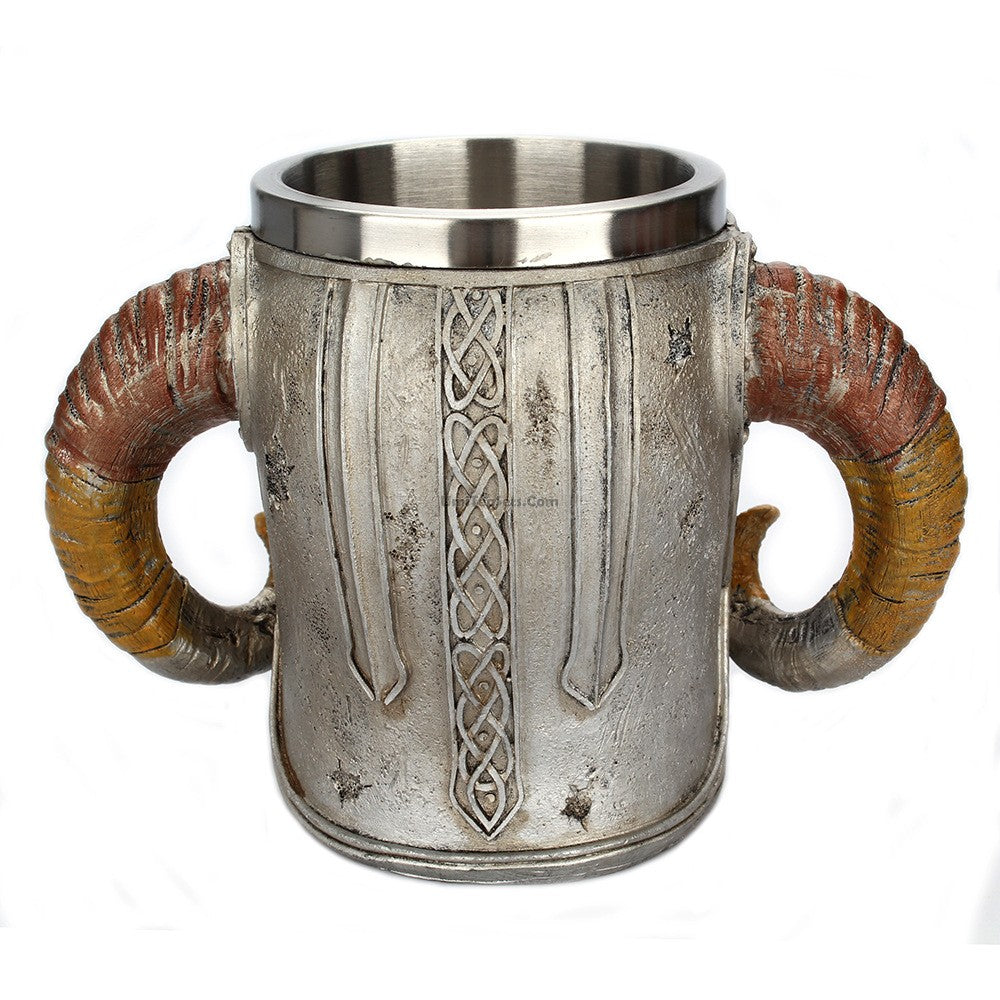 Viking Skull Mug Stainless Steel Double Wall 550ml