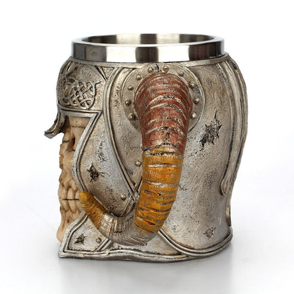 Viking Skull Mug Stainless Steel Double Wall 550ml