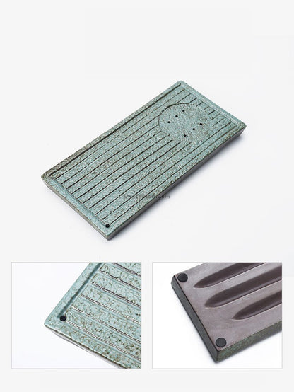 Wabi-Sabi Coarse Pottery Tea Set for 4 with Tray