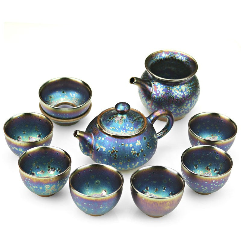 Peacock Tea Set Kiln-Fired Teapot 6 Cups Fair Cup