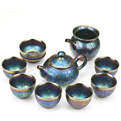 Peacock Tea Set Kiln-Fired Teapot 6 Cups Fair Cup