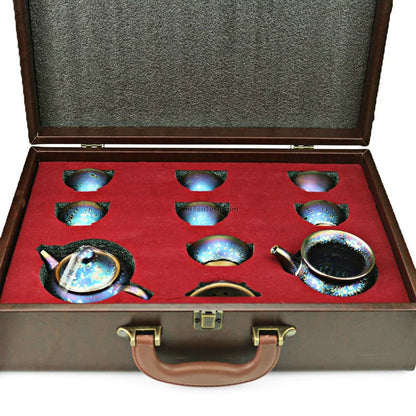 Peacock Tea Set Kiln-Fired Teapot 6 Cups Fair Cup
