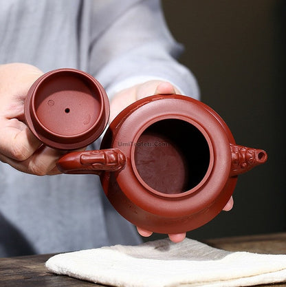 Dragon Teapot Three-Legged Dahongpao Red Clay Yixing 275ml