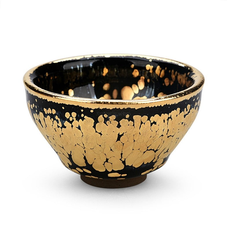 Jian Zhan Gongfu Tea Cup Golden Silver Glaze 130ml