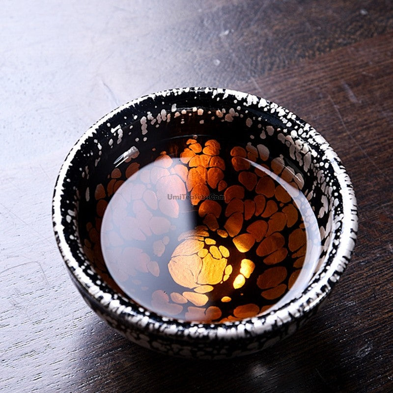 Jian Zhan Gongfu Tea Cup Golden Silver Glaze 130ml