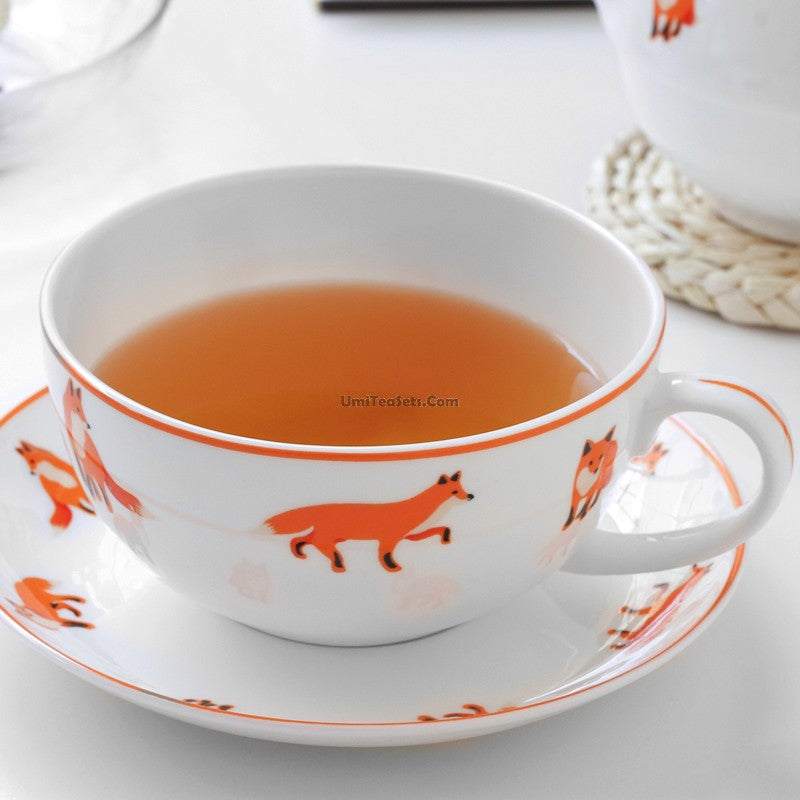 Bone China Tea for One Set Fox Cute Teapot with Infuser